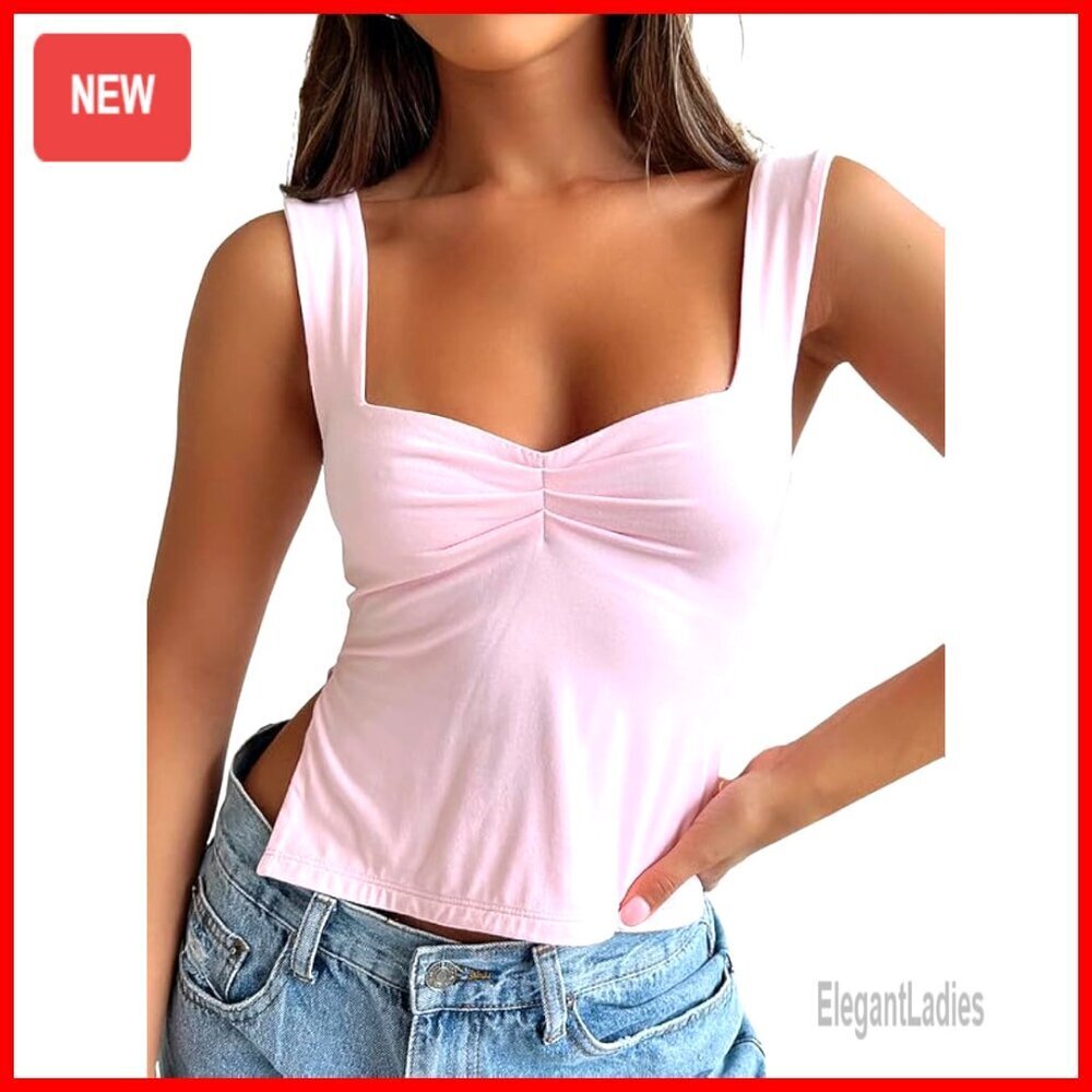 Slim Fit Crop Tank Top Backless Design Summer Going Out